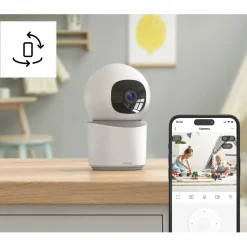 Smarte Überwachungskamera, WLAN, innen, Aufzeichnung, schwenkbar, Full-HD