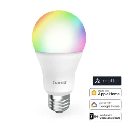 Smarte Lampe E27, 9W, LED, Matter, Globe, RGBW, dimmbar, mit App