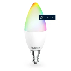 Smarte Lampe E14, 4,9W, LED, Matter, Kerze, RGBW, dimmbar, mit App