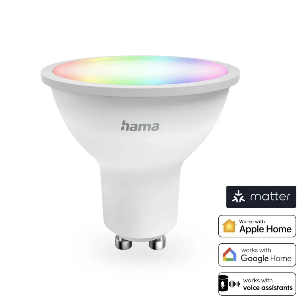 Smarte Lampe GU10, 4,9 W, LED, Matter, Reflektor, RGBW, dimmbar, mit App