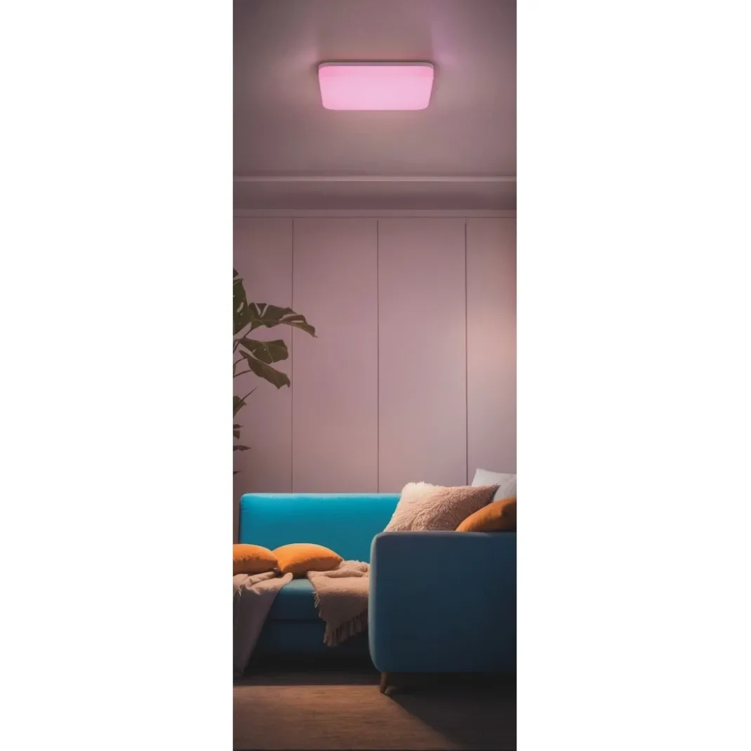 Smarte LED-Deckenleuchte, WLAN, Matter, RGBW, Sprach-/Appsteuerung, dimmbar