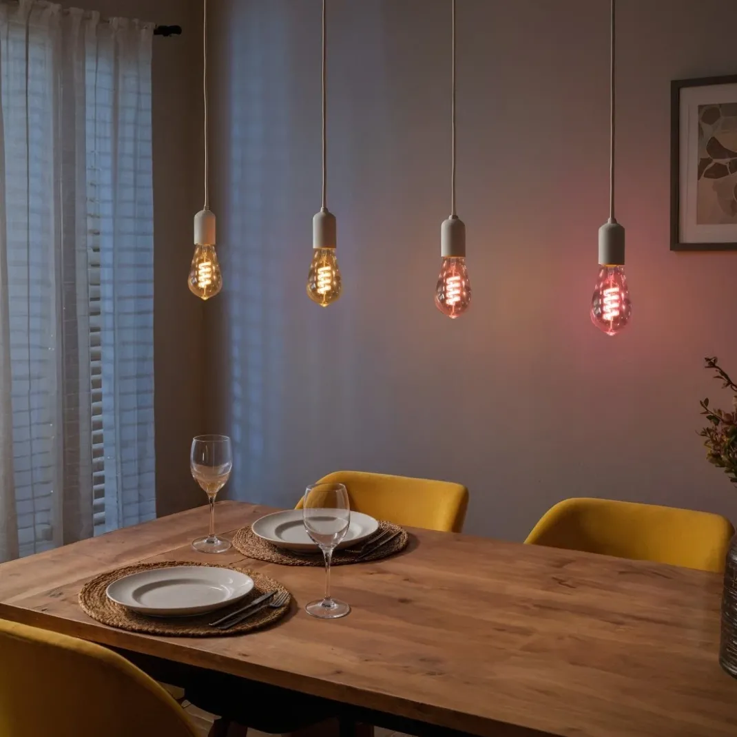 Smarte LED-Lampe, Matter, E27, Retro, Filament ST64, RGBW, dimmbar, mit App