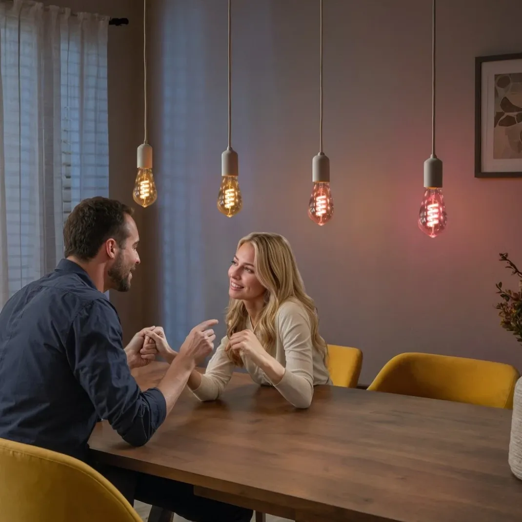 Smarte LED-Lampe, Matter, E27, Retro, Filament ST64, RGBW, dimmbar, mit App
