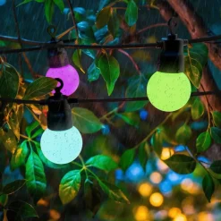 Smarte LED-Lichterkette, WLAN Lampenkette, außen IP44, Farbwechsel, 8 m