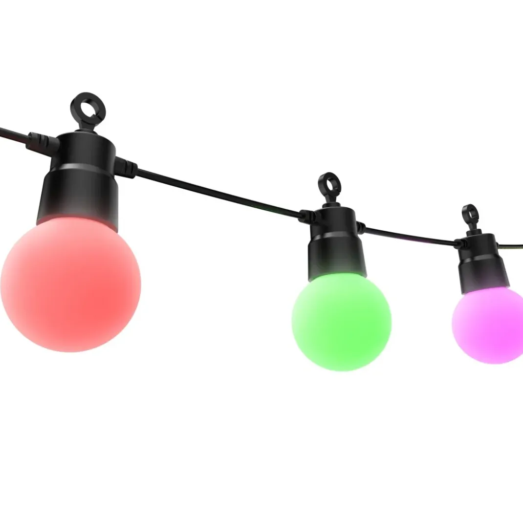 Smarte LED-Lichterkette, WLAN Lampenkette, außen IP44, Farbwechsel, 8 m