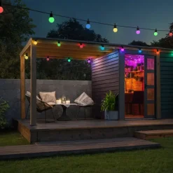 Smarte LED-Lichterkette, WLAN Lampenkette, außen IP44, Farbwechsel, 8 m