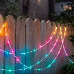 Smarte LED-Lichterkette, WLAN, Farbwechsel, dimmbar, außen IP65, 10m, Bunt
