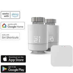 Smarte WLAN-Heizungssteuerung, 2x Smartes Heizkörperthermostat + Zentrale