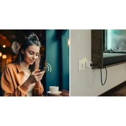 Smarte WLAN-Steckdose, Matter, sprach-/appgesteuert, Strommessgerät, 3.680W