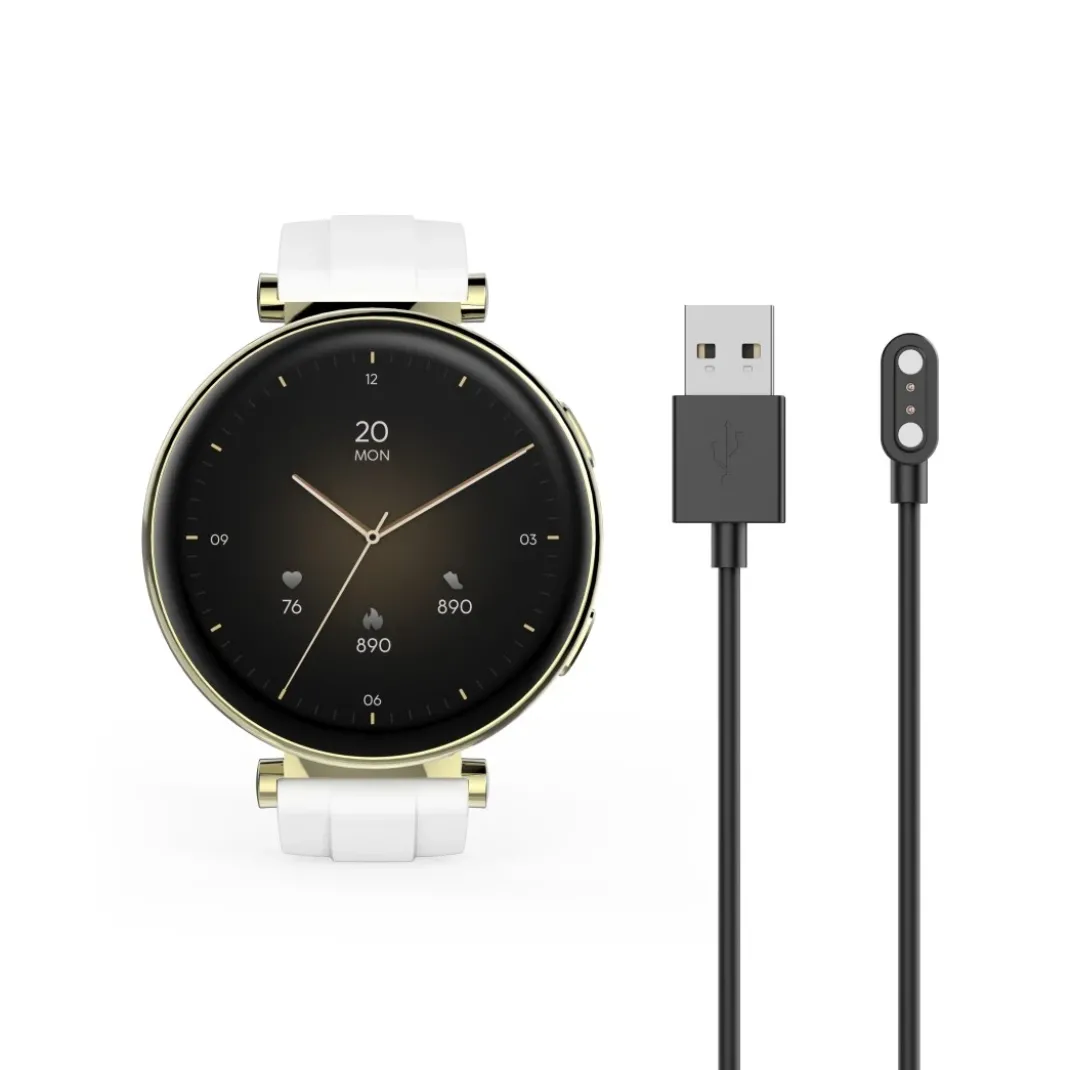 Smartwatch "7000", AMOLED 43 mm, Telefonfunktion, IP68 + 3 ATM, rund, Gold