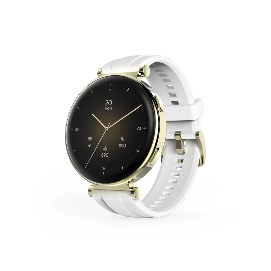 Smartwatch "7000", AMOLED 43 mm, Telefonfunktion, IP68 + 3 ATM, rund, Gold