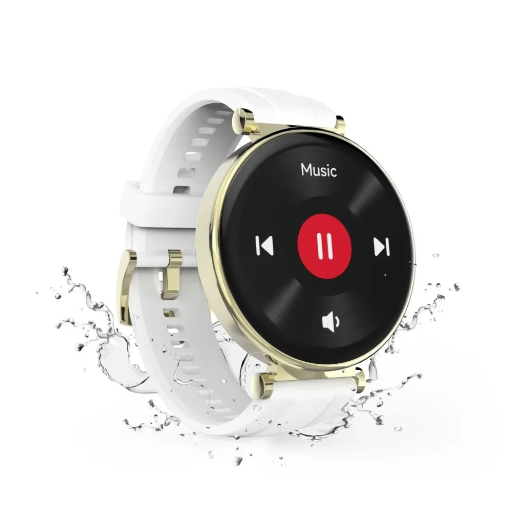 Smartwatch "7000", AMOLED 43 mm, Telefonfunktion, IP68 + 3 ATM, rund, Gold