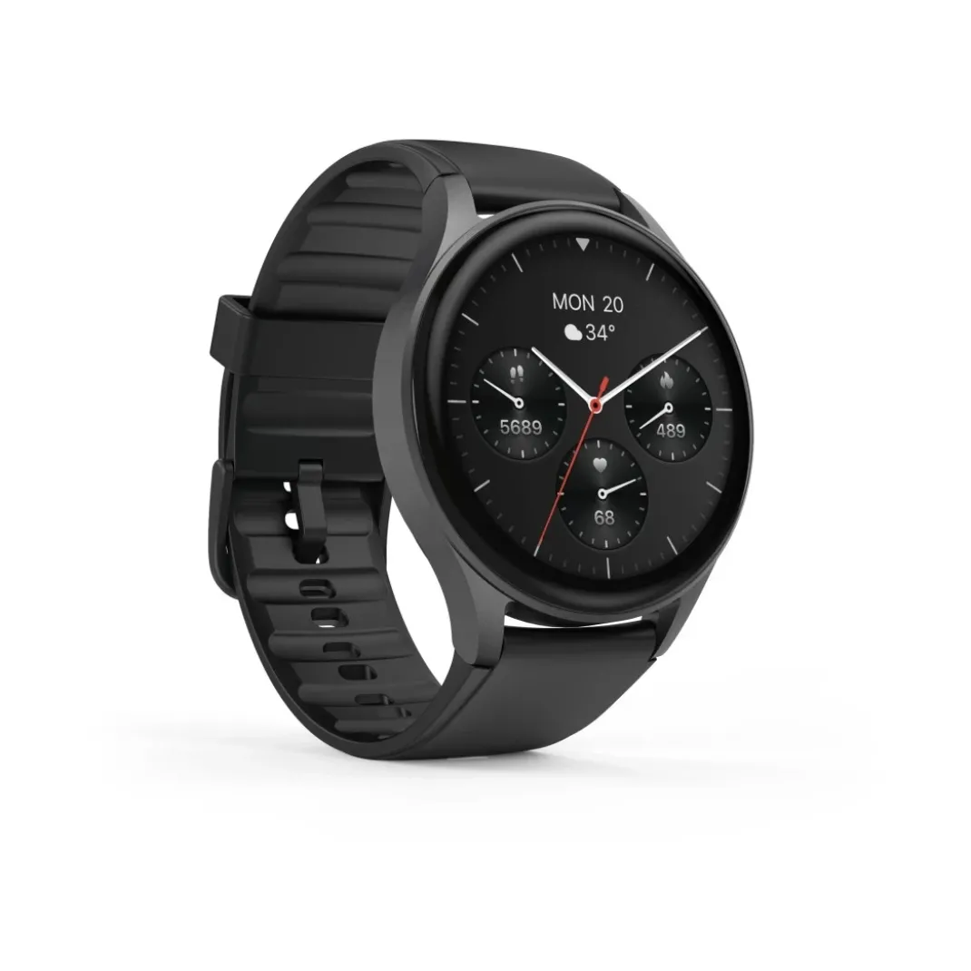 Smartwatch "8900", GPS, AMOLED 46 mm, Telefonfunktion, Alexa, rund, Schwarz