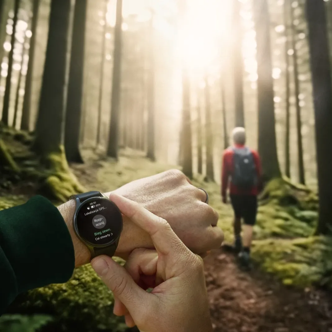 Smartwatch "8900", GPS, AMOLED 46 mm, Telefonfunktion, Alexa, rund, Schwarz