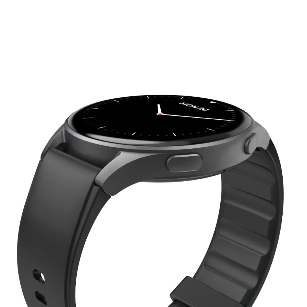Smartwatch "8900", GPS, AMOLED 46 mm, Telefonfunktion, Alexa, rund, Schwarz