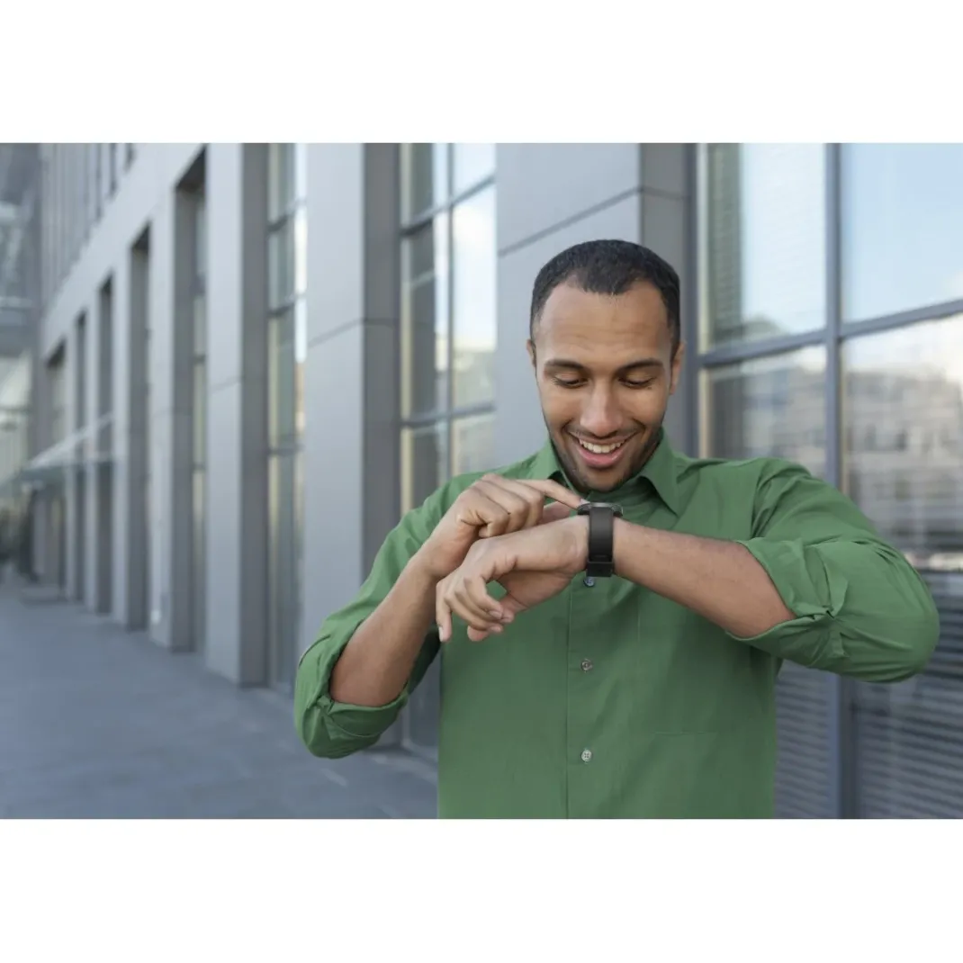 Smartwatch "8900", GPS, AMOLED 46 mm, Telefonfunktion, Alexa, rund, Schwarz