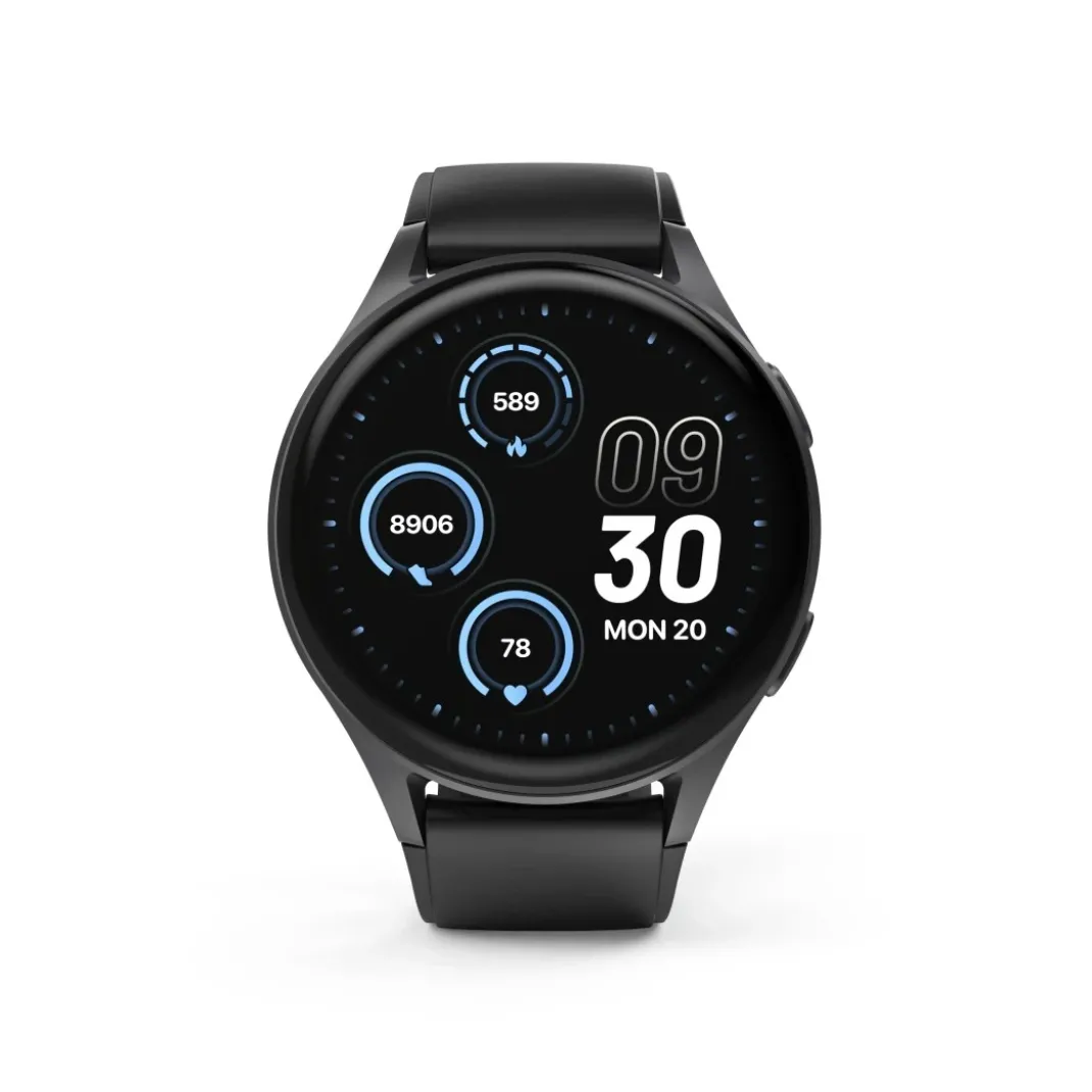 Smartwatch "8900", GPS, AMOLED 46 mm, Telefonfunktion, Alexa, rund, Schwarz