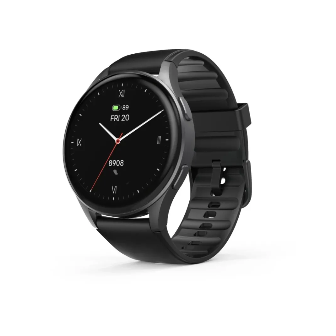Smartwatch "8900", GPS, AMOLED 46 mm, Telefonfunktion, Alexa, rund, Schwarz