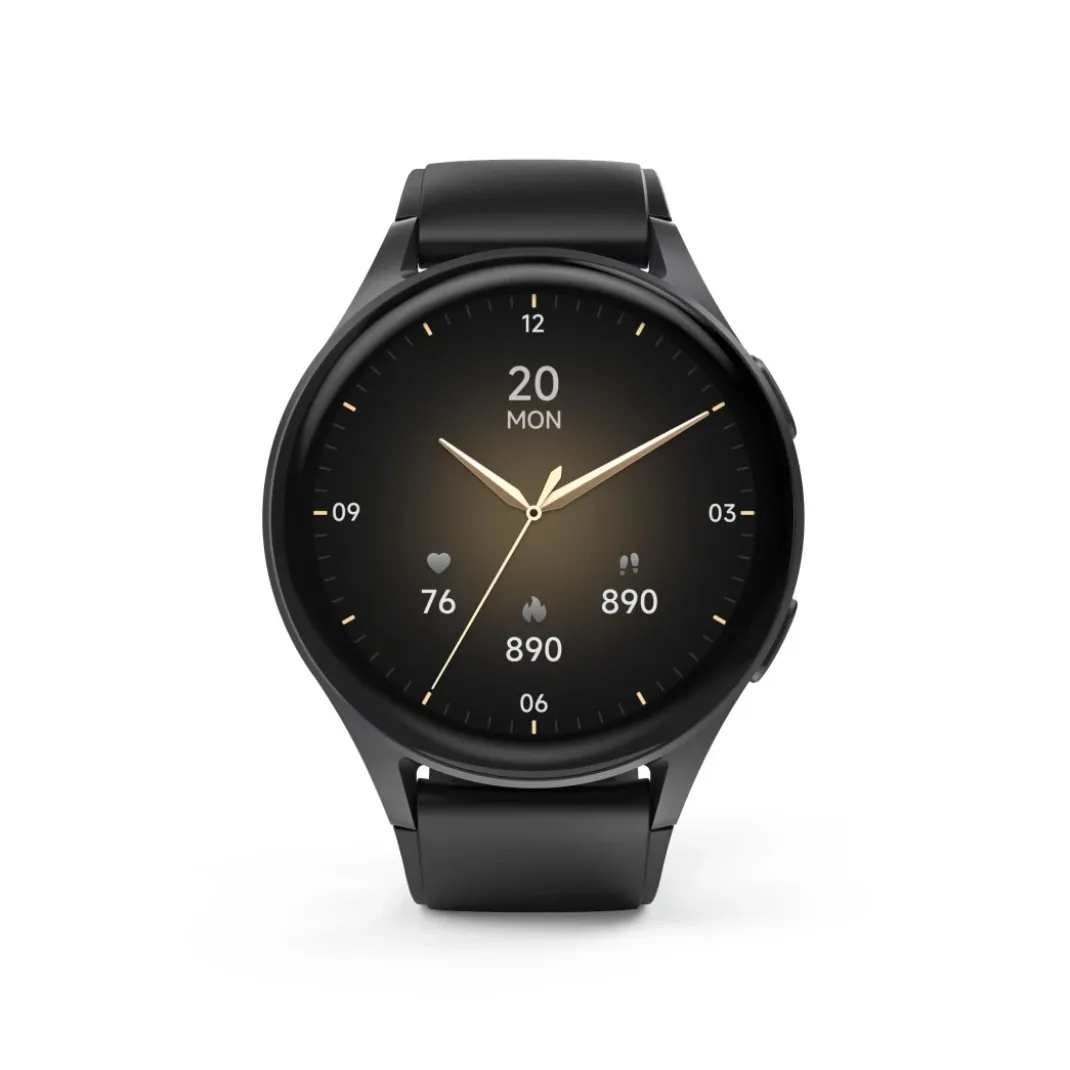 Smartwatch "8900", GPS, AMOLED 46 mm, Telefonfunktion, Alexa, rund, Schwarz