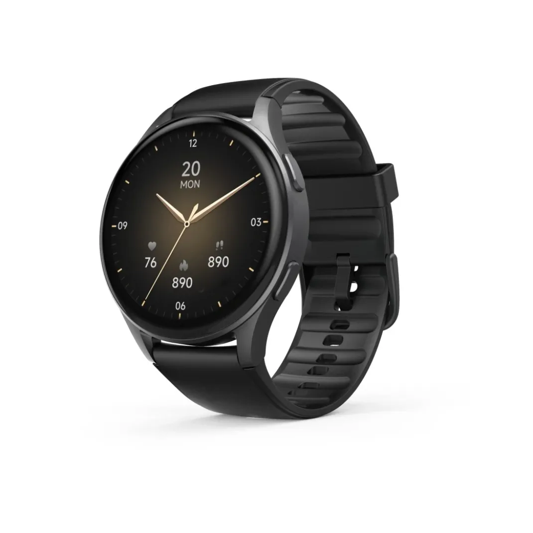 Smartwatch "8900", GPS, AMOLED 46 mm, Telefonfunktion, Alexa, rund, Schwarz