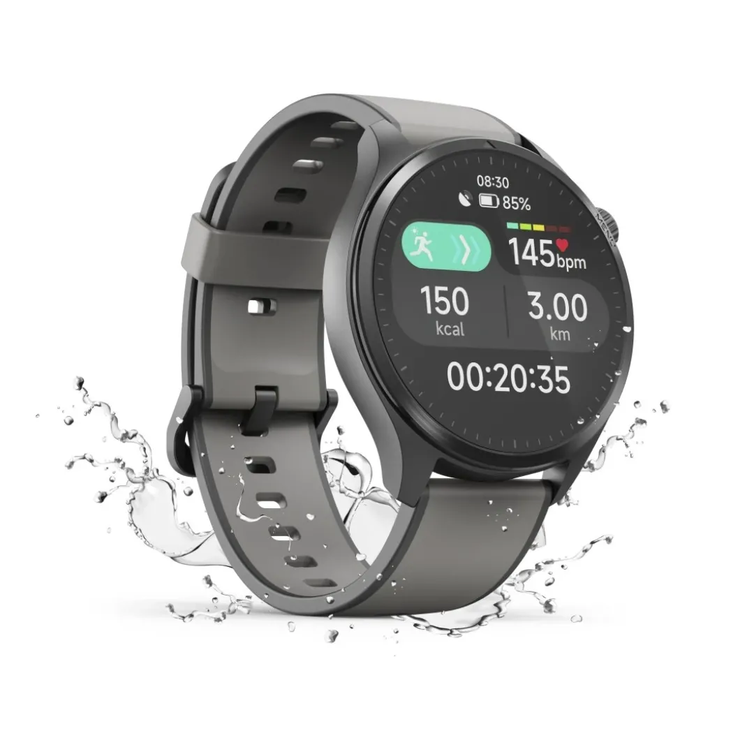 Smartwatch "9000", GPS, Musikspeicher, AMOLED 47 mm, IP68 + 5 ATM, Anthraz.