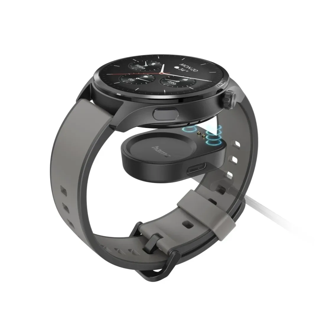 Smartwatch "9000", GPS, Musikspeicher, AMOLED 47 mm, IP68 + 5 ATM, Anthraz.