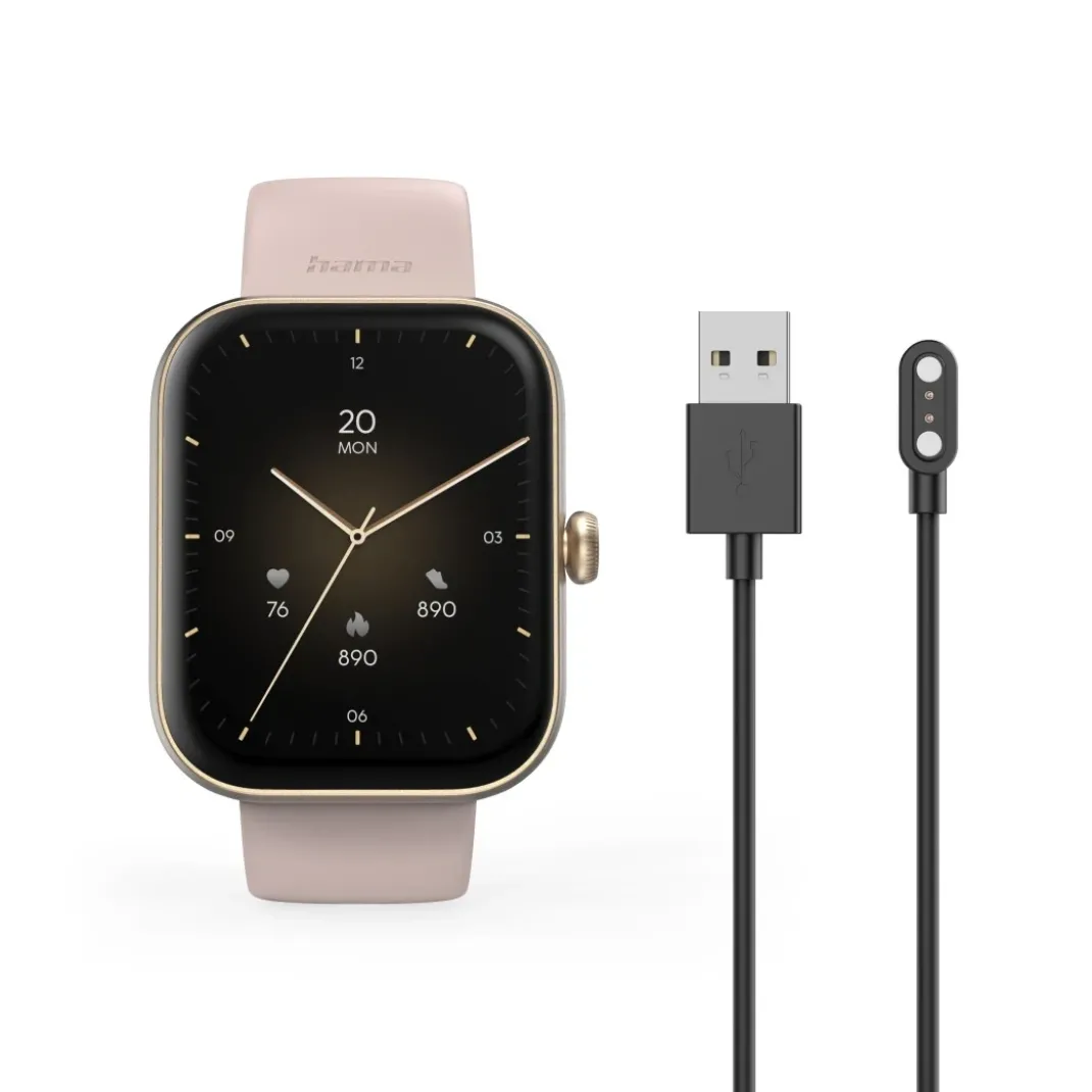 Smartwatch "5000", Telefonfunktion, Schlafüberwachung, IP68, 47 mm, Rosé
