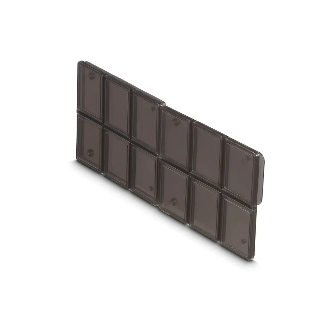 Speicherkarten-Box für 12 SD-Karten, flach, Schwarz/Transparent