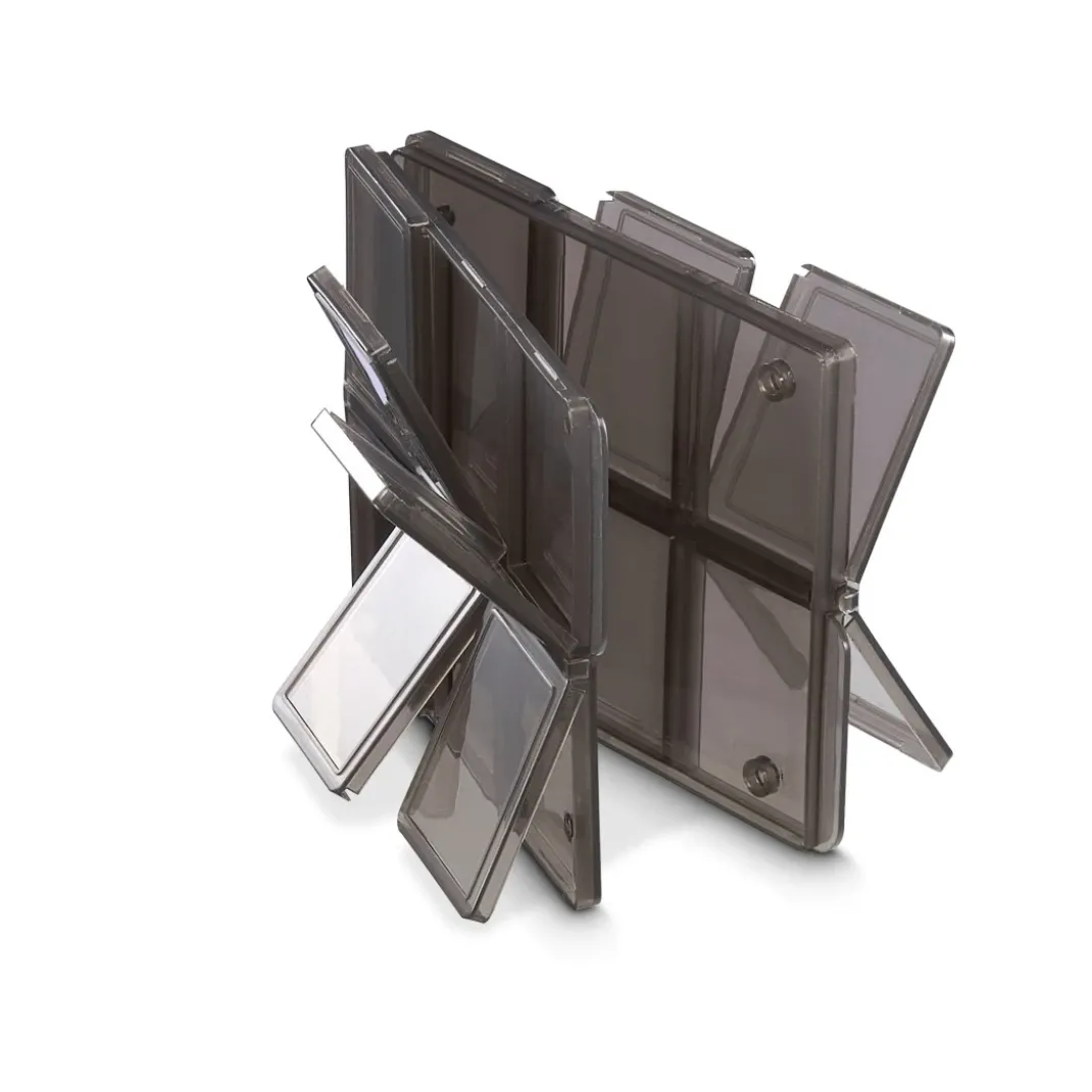 Speicherkarten-Box für 12 SD-Karten, flach, Schwarz/Transparent