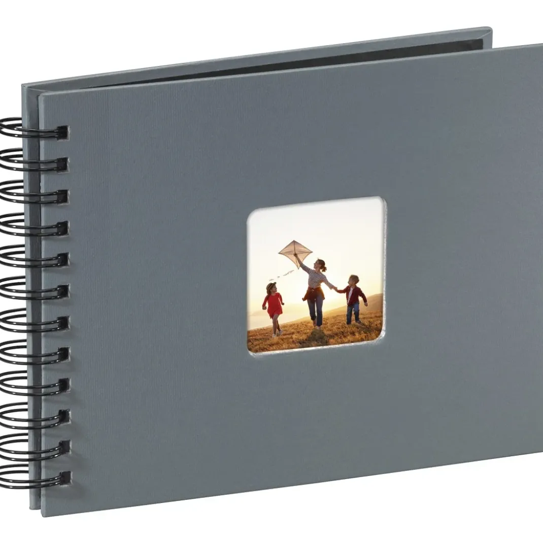 Spiral-Album "Fine Art", 24x17 cm, 50 schwarze Seiten, Grau