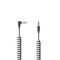 Spiralkabel "Flexi-Slim", 3,5-mm-Klinken-St. 90° - Stecker, Stereo, 1,5 m