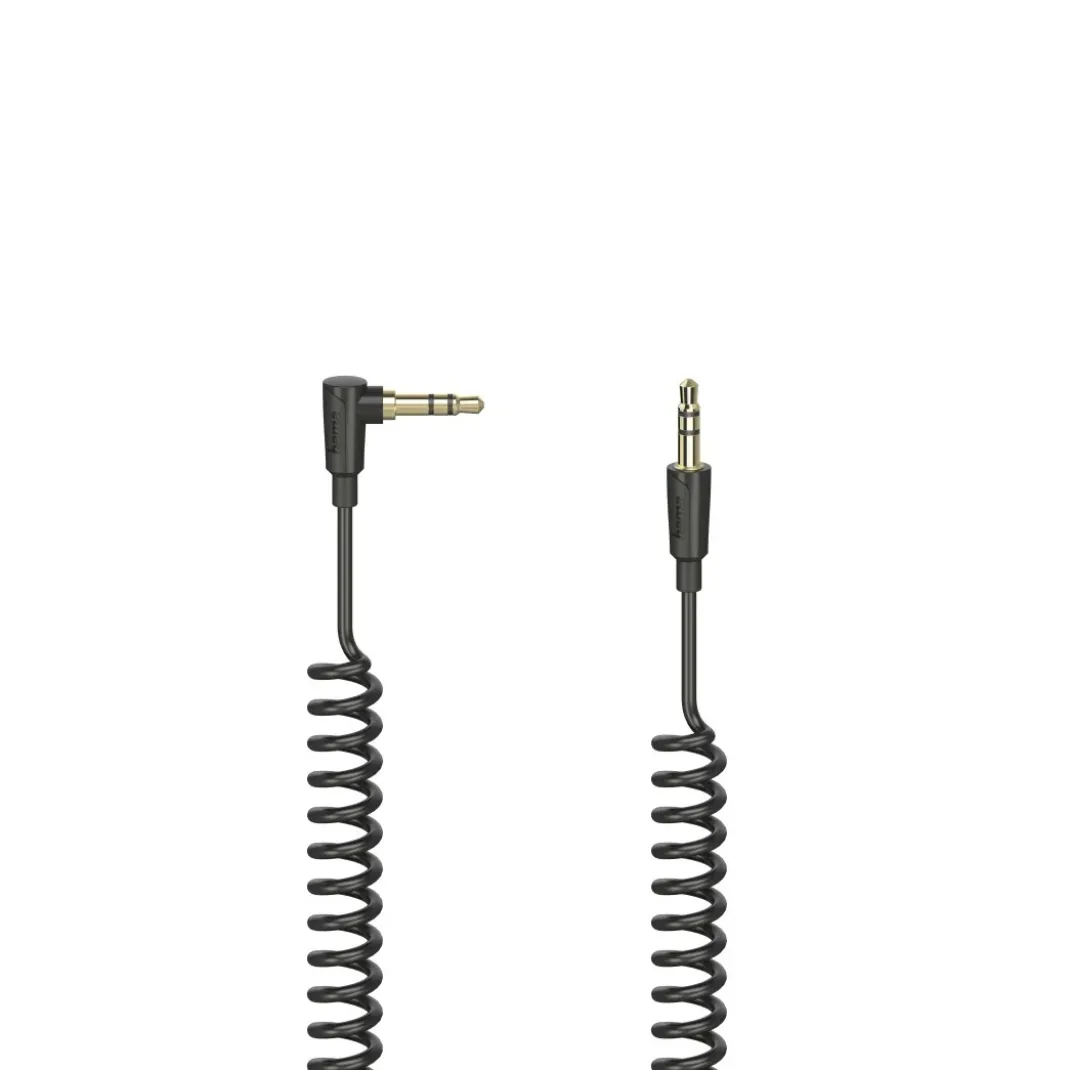Spiralkabel "Flexi-Slim", 3,5-mm-Klinken-St. 90° - Stecker, Stereo, 1,5 m