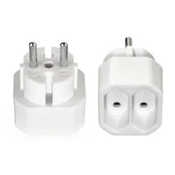 Steckdosenadapter 2-fach, 2x Euro-Steckdose, Doppelpack, Weiß