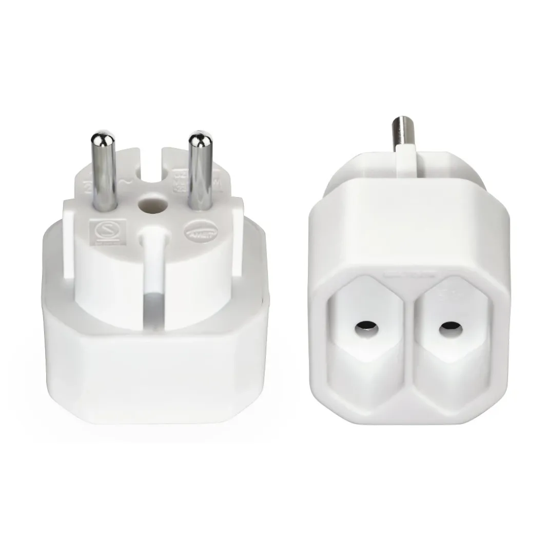Steckdosenadapter 2-fach, 2x Euro-Steckdose, Doppelpack, Weiß