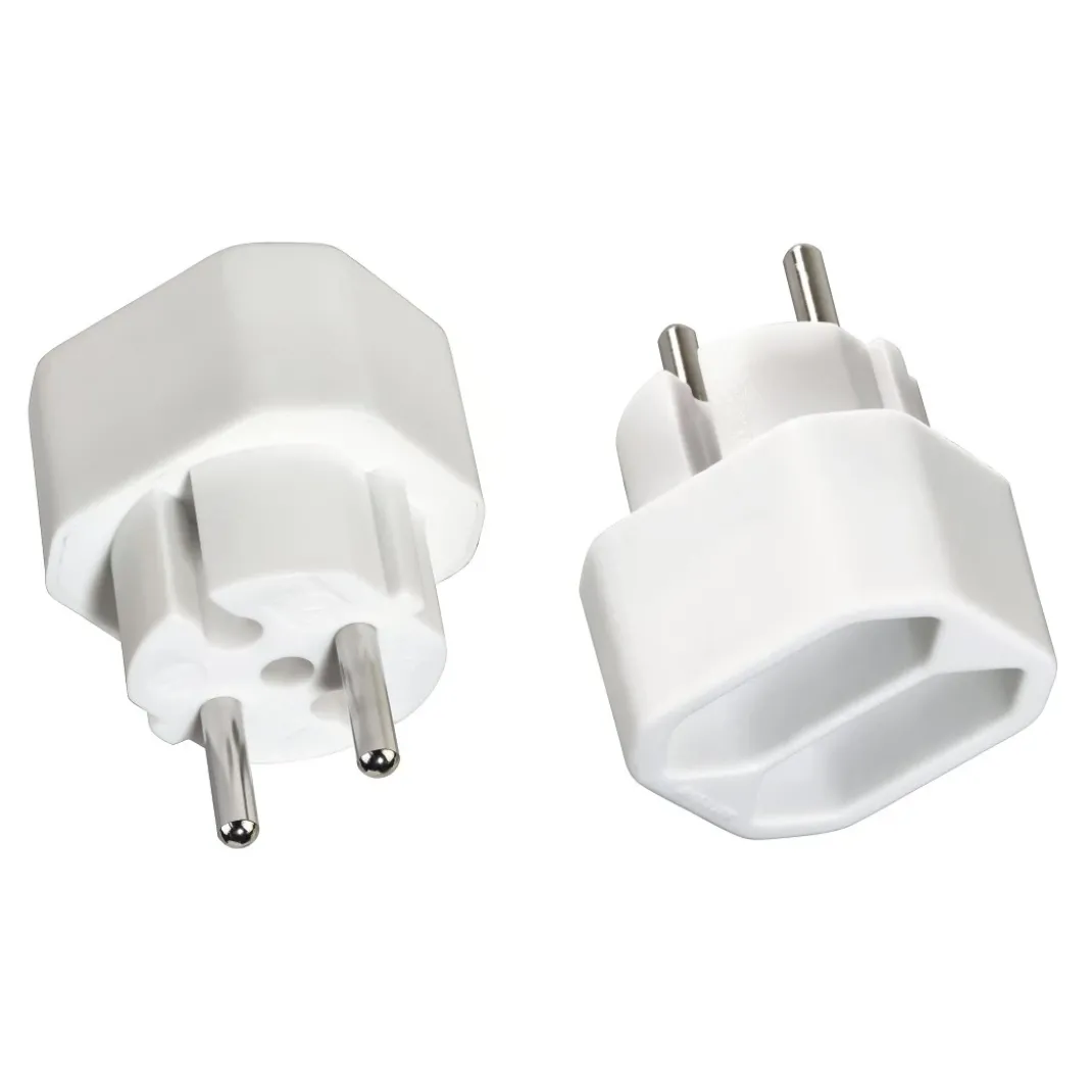Steckdosenadapter 2-fach, 2x Euro-Steckdose, Doppelpack, Weiß