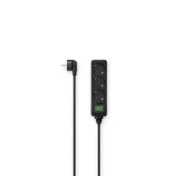 Steckdosenleiste, 3-fach, Schalter, 1,4 m, Schwarz
