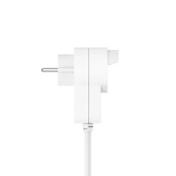 Steckdosenleiste, 3-fach, Schalter, Zusatzsteckdose am Stecker, 1,4 m, Weiß