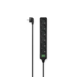 Steckdosenleiste, 6-fach, Schalter, 3 m, Schwarz