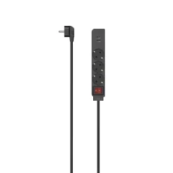 Steckdosenleiste, 3-fach, USB-A 17W, Schalter, 1,4 m, Schwarz