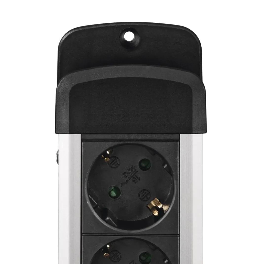 Steckdosenleiste "Pro-S 80S", 8-fach, Schwarz/Silber, 1,5 m