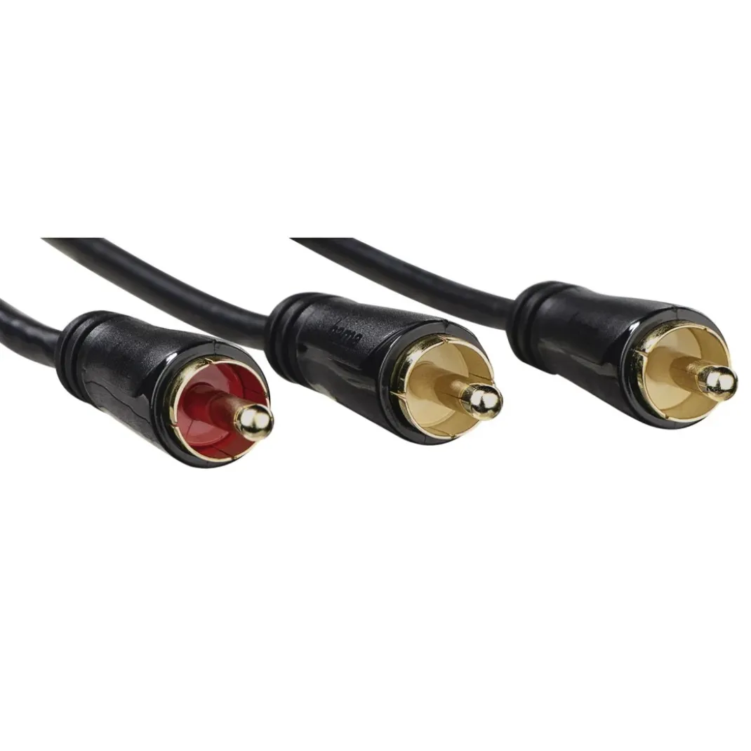 Subwooferkabel, Cinch-Stecker - 2 Cinch-Stecker, vergoldet, 5,0 m