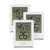 Thermometer und Hygrometer "Cres", digital, für innen, 3-er Set, Weiß