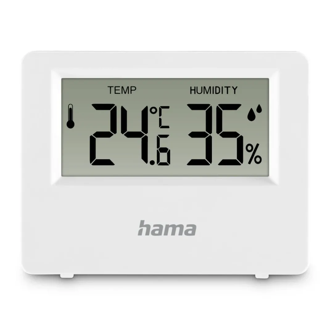 Thermometer und Hygrometer "Ebro", digital, für innen oder außen, Weiß