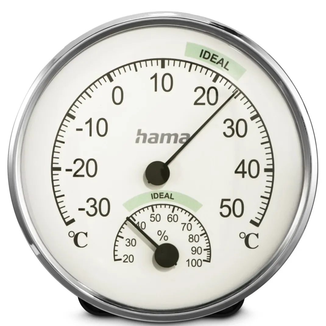 Thermometer und Hygrometer "Chios", Silber/Weiß