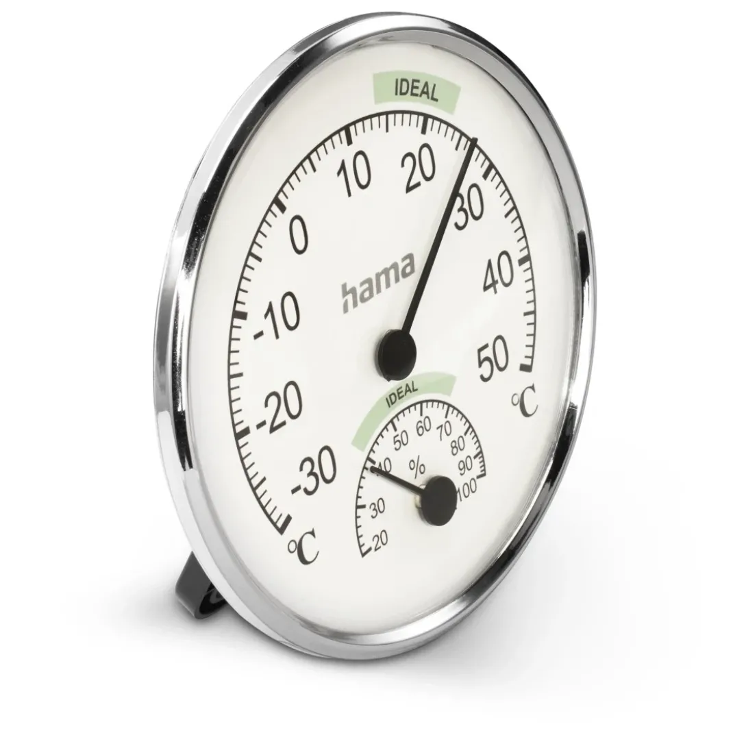 Thermometer und Hygrometer "Chios", Silber/Weiß