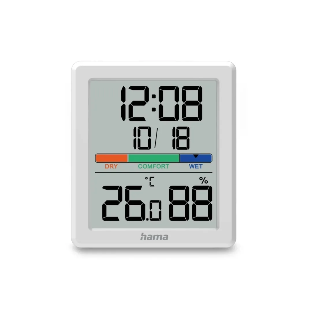Thermometer und Hygrometer "Paros", digital, für innen, Weiß