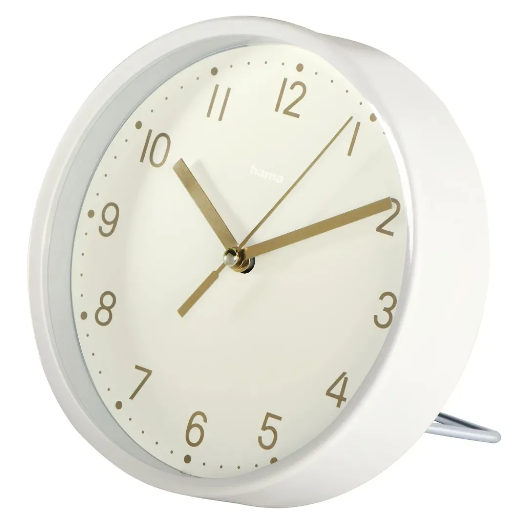 Tischuhr "Madeira", Ø 16 cm, ohne Ticken, Weiß