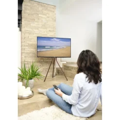 TV-Stand "Staffelei-Design", 191 cm (75"), Höhe variabel, Holzoptik Walnuss