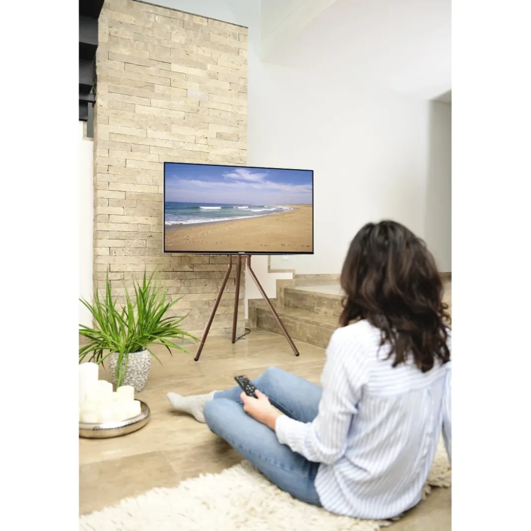TV-Stand "Staffelei-Design", 191 cm (75"), Höhe variabel, Holzoptik Walnuss