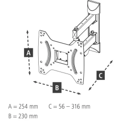 TV-Wandhalterung, schwenkbar, neigbar, ausziehbar, 122 cm (48